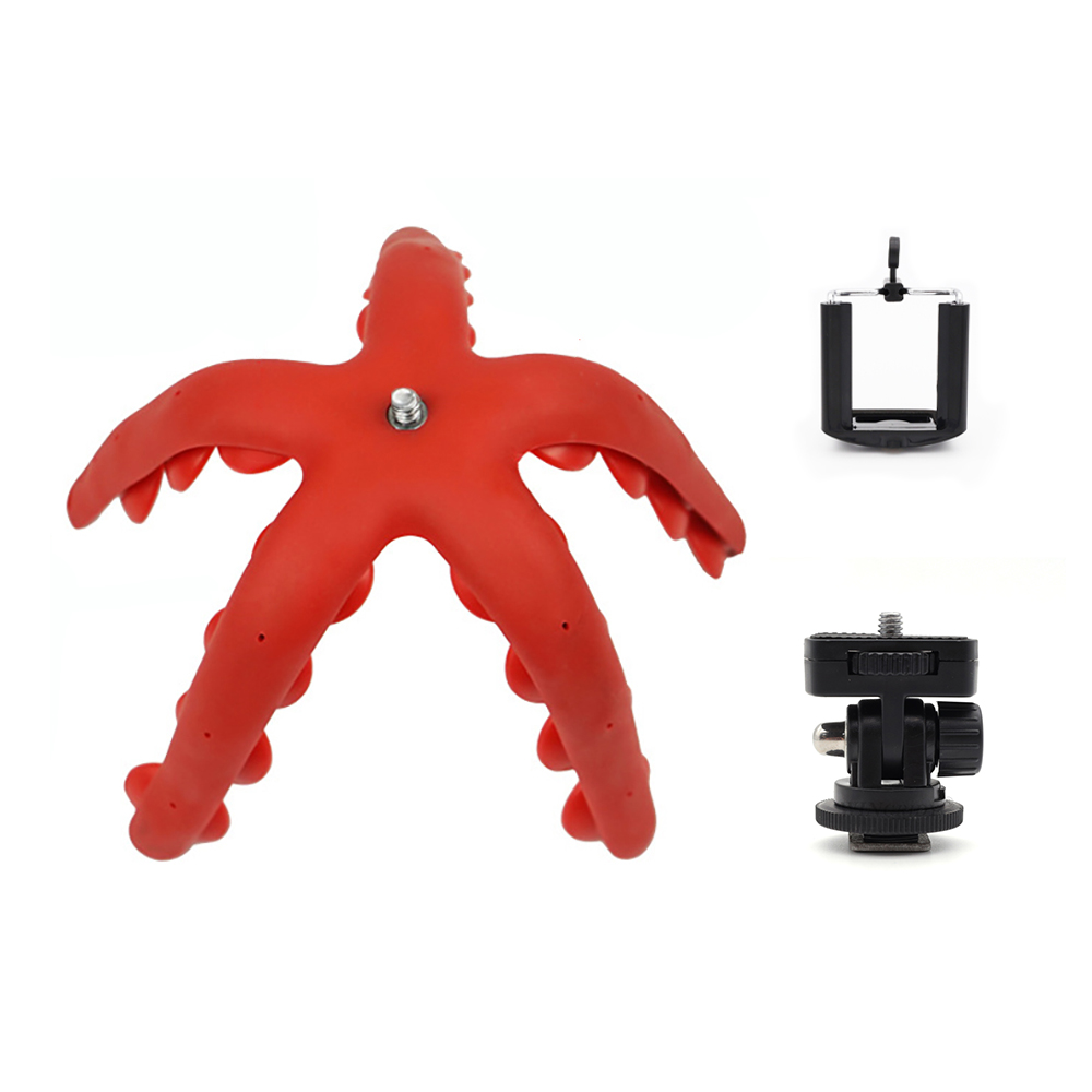 Mini Tripod Outdoor Portable Shooting Bracket for mobile Phone CameraOctopus Tripod 5 Legs Mobile Holder Flexible Desktop Stand: add hotshoe