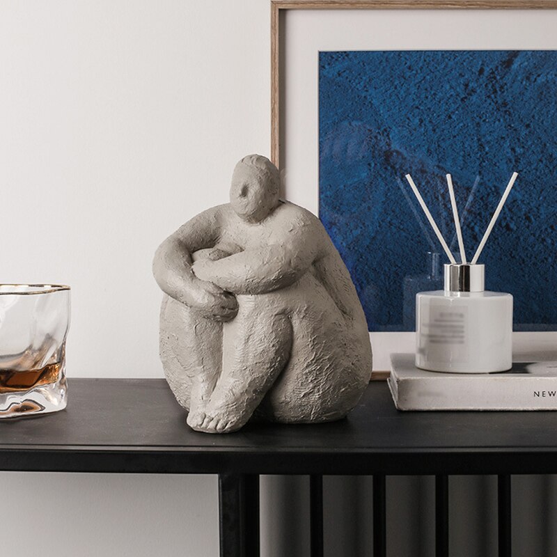 Abstract Fat Lady Figurines Art Yoga Plump Women Statues Resin Female Character Tabletop Decor Crafts Home Decoration Ornaments