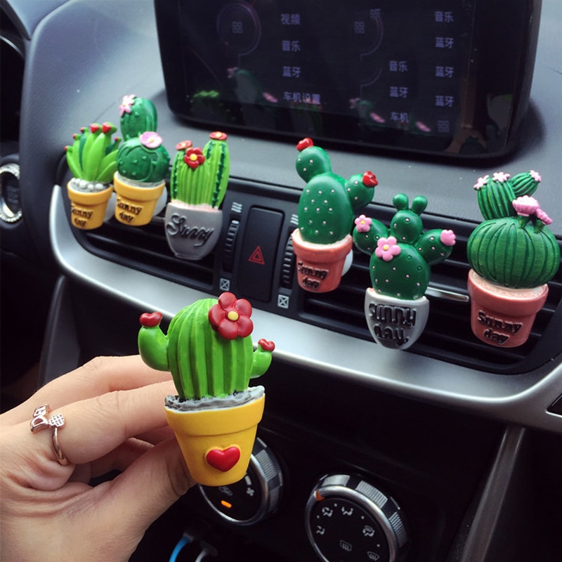 Chiziyo Auto Luchtverfrisser Cactus Planten Parfum Vent Outlet Airconditioning Geur Clip Leuke Creatieve Ornamenten