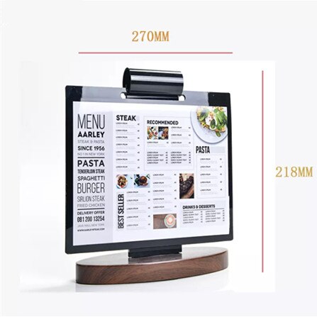 A5 Page Turning Menu Paper Holder Stand Menu Listing Sign Display Frame For Restaurant Hotel Coffee Shop: Horizontal