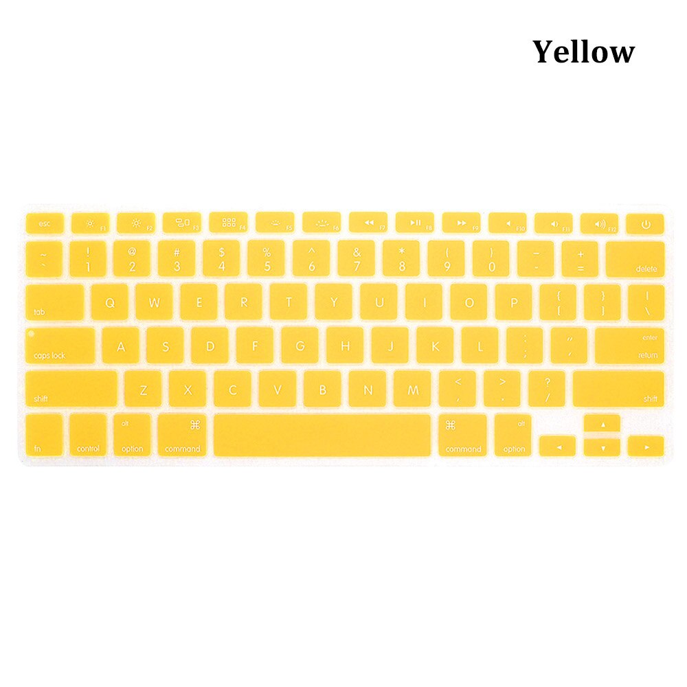 Silikoni pehmeä näppäimistön kansi suoja sateenkaari värikäs iho pölytiivis apple macbook air pro retina 13 " 15 " 17 ": Keltainen