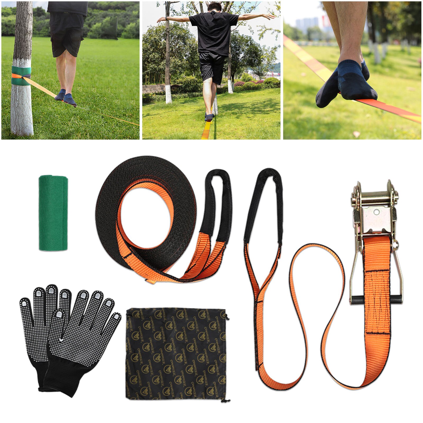 Slackline Kit Better Traction. High Reliability for Full Body Training