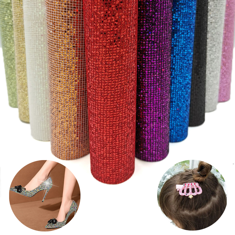 20*120cm PU Leather for Earring Sewing Clothing DIY Bow Decor Waterproof Handmade Material Roll Small Lattice Colorful Flashing