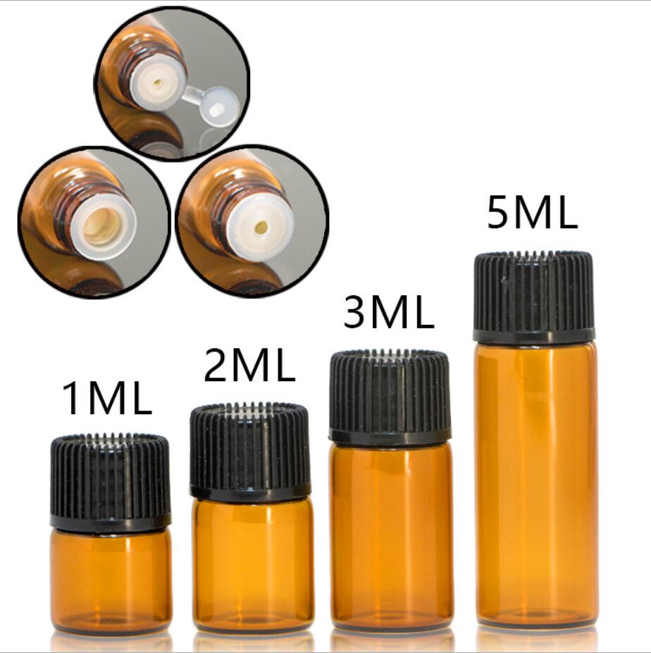 10 Stck Ätherisches Öl Bernstein Glas Fläschchen w/Unterscheiden stecker 1/2/3/5 ml Sonde dram flasche