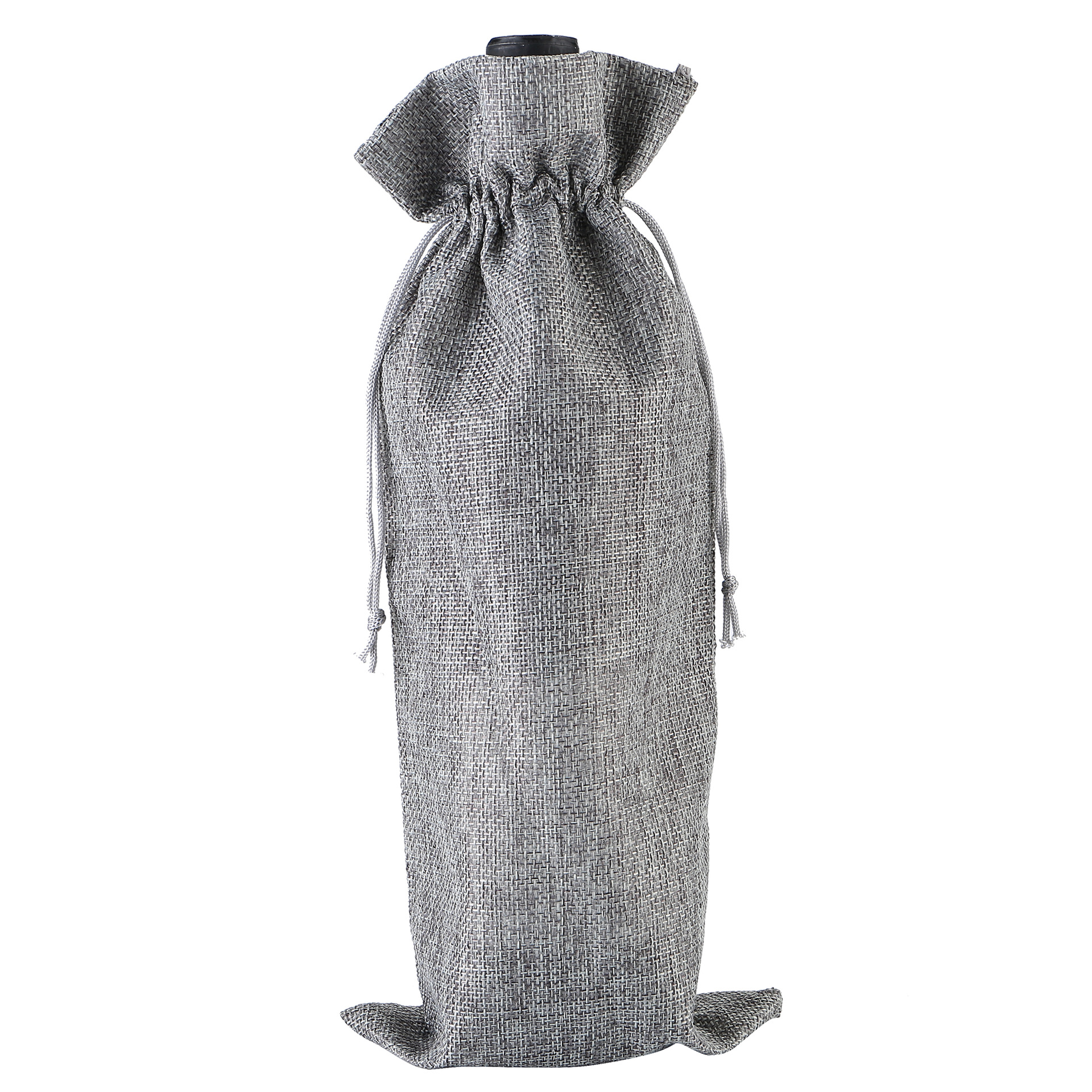5pcs15x35cm Party Decoratie Wijnfles Tas Trekkoord Linnen Rode Wijn Bag Herbruikbare Verpakking Stofdicht Linnen Doek Zak: gray