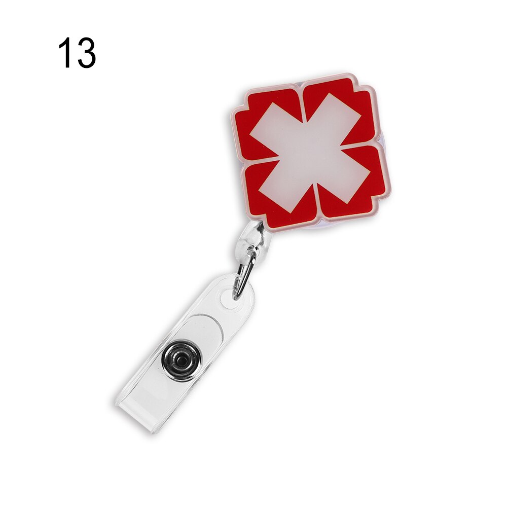 Una unidad de Mini insignia retráctil de dibujos animados, cordón para el carrete de Clip de enfermera, Tarjeta De Nombre de identificación, soporte, Clip, patrón de estudiante, insignia de enfermera, Clip: 13