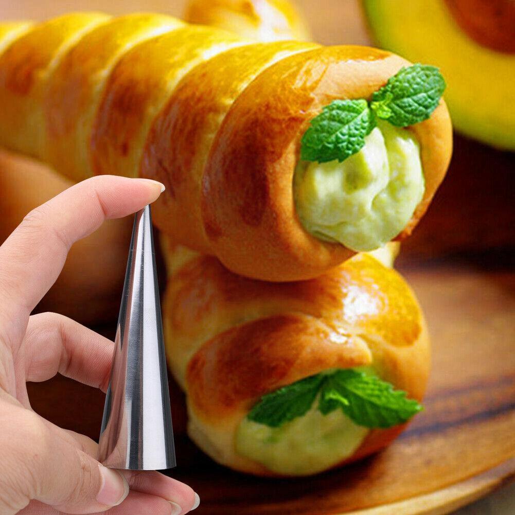 Moule en forme de cône tubulaire conique en acier, outil de rouleau de corne, cuisson de Croissants, pâtisserie de biscuits danois X7e5