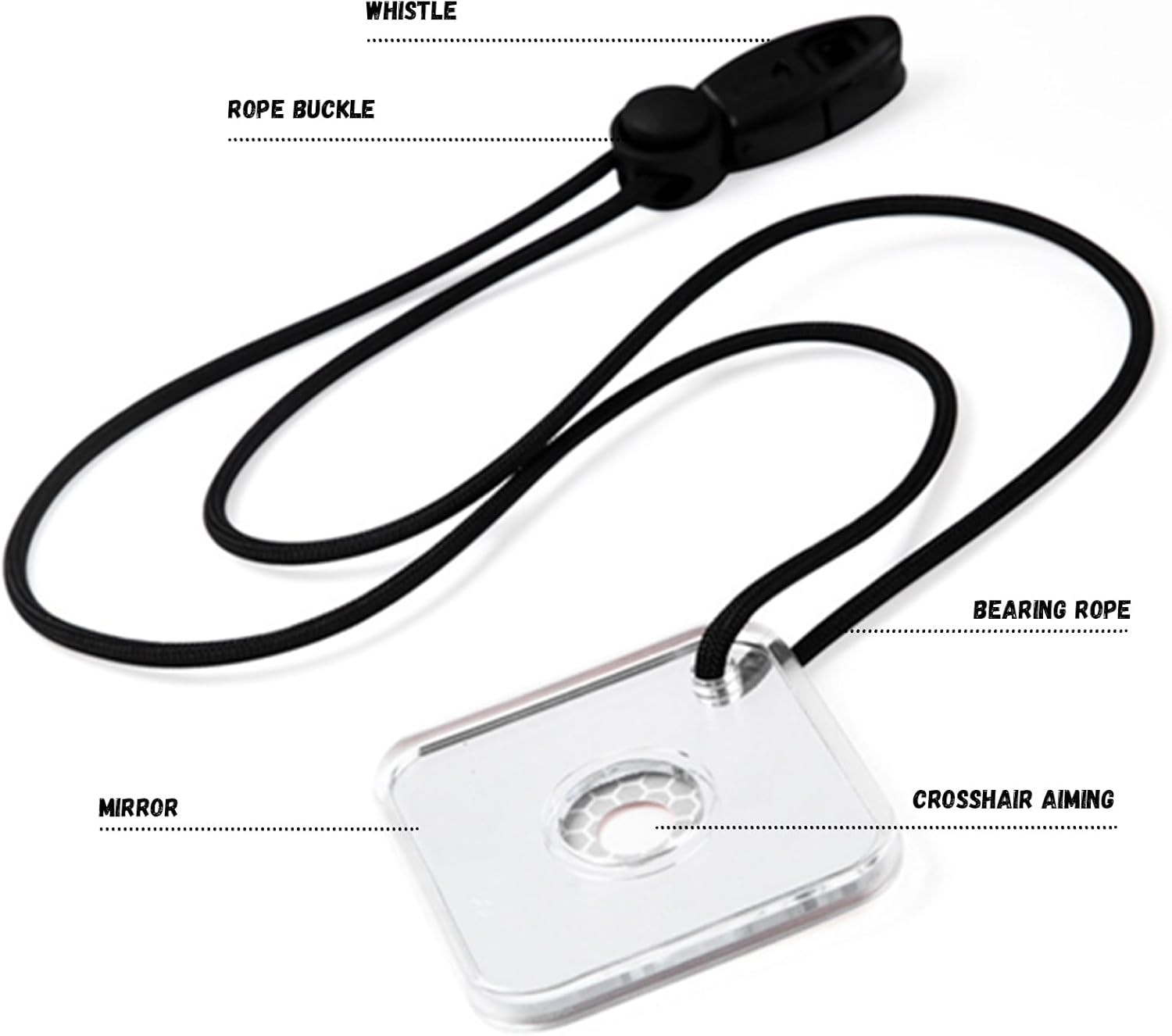 Espejo de señal de supervivencia: reflector de luz solar para senderismo, camping, emergencias, primeros auxilios. 1 unidad
