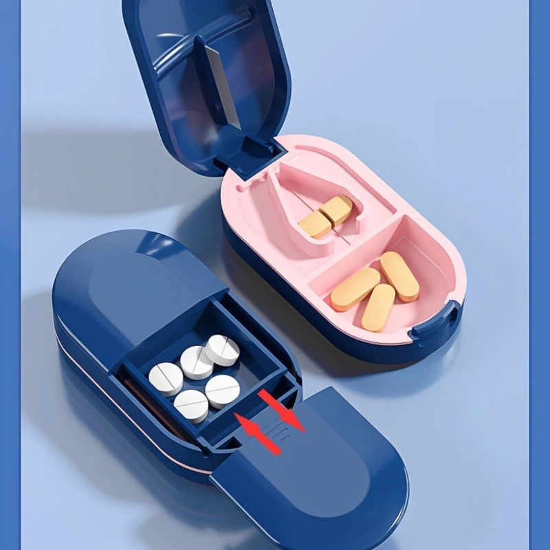 Draagbare pillendoosjes, pillensplijters, pillensnijder voor meerdere pillen, mini pillendoosje