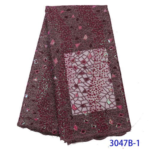 Green African Lace Fabrics Organza Lace Nigerian Tulle Lace Fabric French Net with Sequins KS3047B