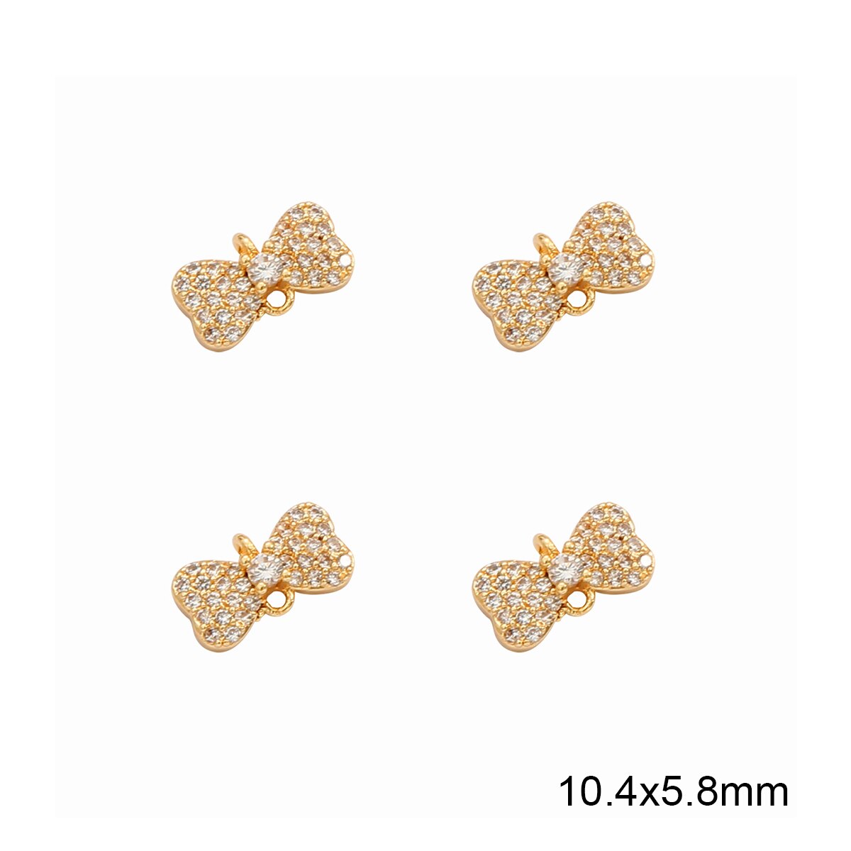 18K Gold Plated 10 12mm Copper Butterfly Shape with Zircon Charms Pendant For Necklace Accessories Findings For Jewelry Making: 10.4x5.8mm