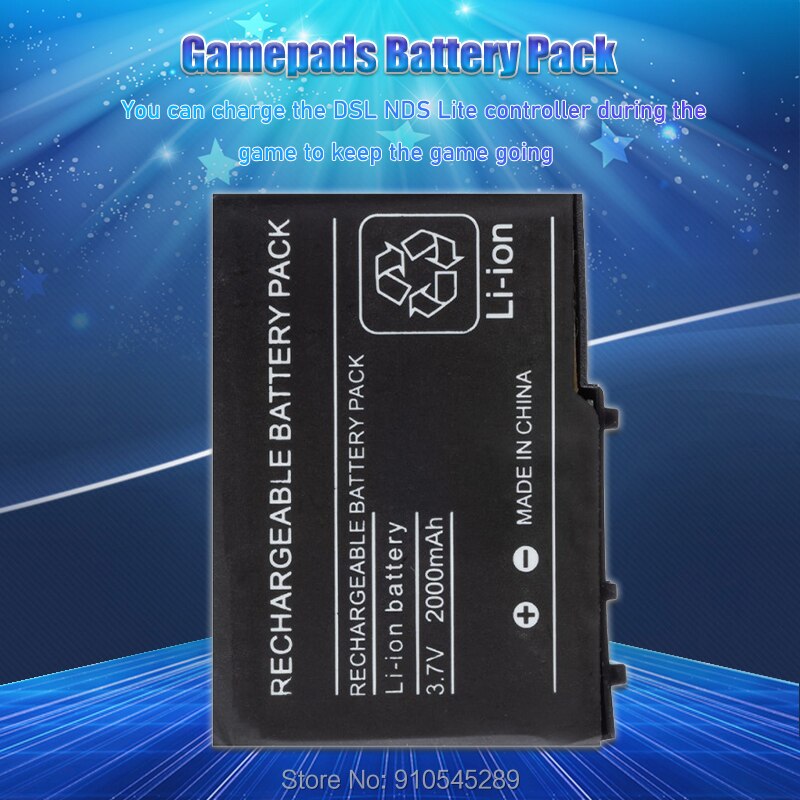 2000mAh Battery + Tool Pack Kit for Nintendo DSL NDS Lite NDSL 3.7V Rechargeable Lithium-ion Replacement Li-ion Battery