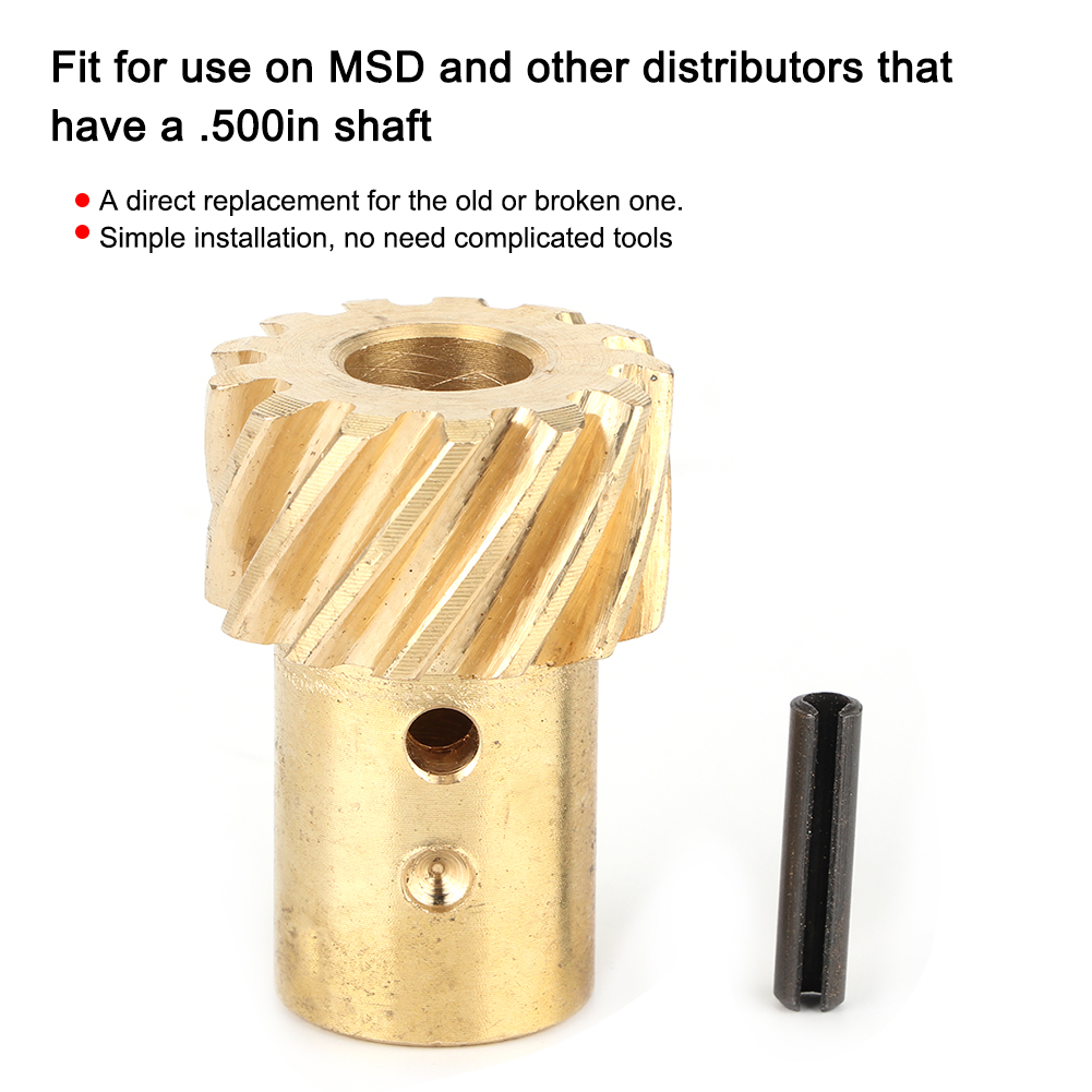 Brass Car Roller Cam Distributor Gear Replacement Accessories Fit for Chevy MSD 350 .500in Shaft SBC