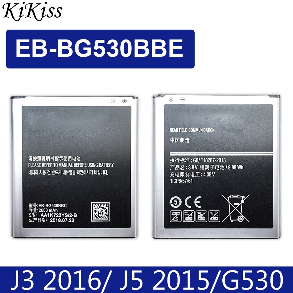 Bateria EB-BJ510CBE para samsung galaxy, bateria para samsung galaxy j5 2016 j510 j510f e samsung j1 j2 j3 j5 j7 2015 2016 2017 eb bi510cbe/bj120cbe: J3 2016-J5 2015 G530