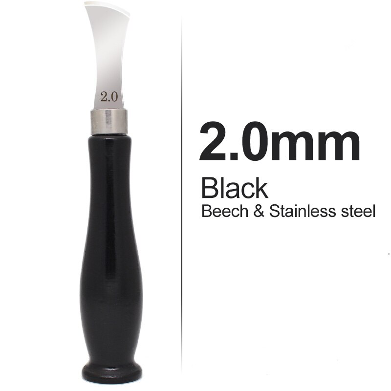 1.0-2.5Mm Leathercraft Gereedschappen Lederen Boog Rand Sector Ondiepe Groef Randen Koud En Warm Druk Lijn Punch Inbedding draad: Black 2.0mm