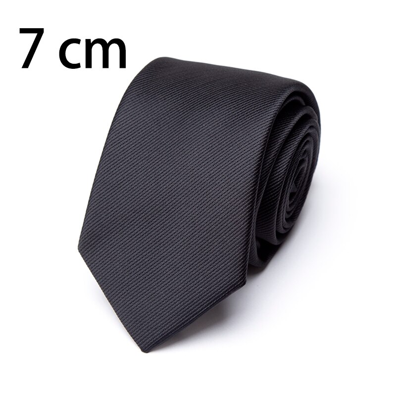 Corbata clásica negra para hombre, corbatas delgadas de 8cm, 7cm, 6cm, accesorios para corbatas, vestido Formal de de boda, sólidos informales, corbata: 7 cm Black