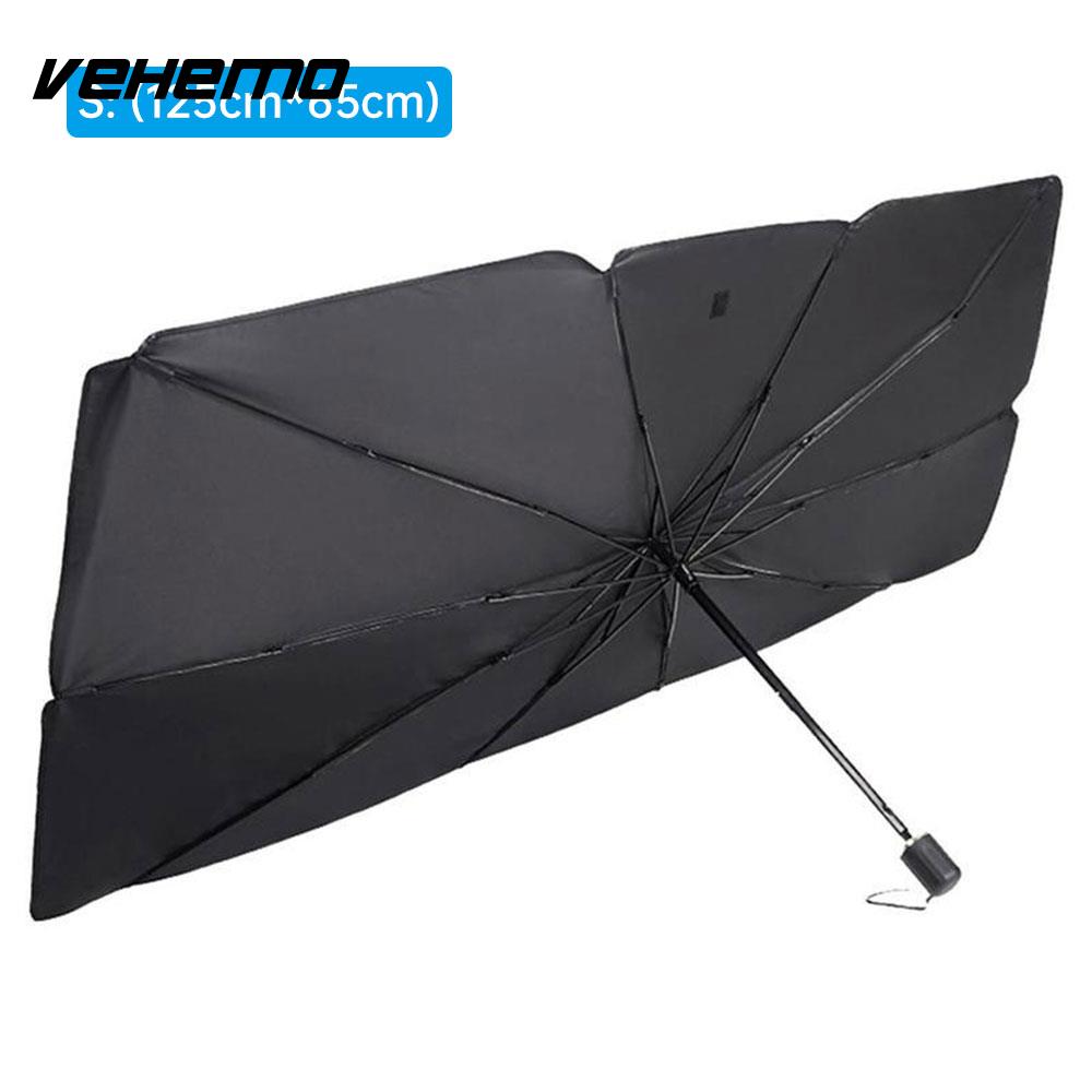 Holdbar bil paraply bil parasol udendørs foldbar automatisk solskærm til beskyttelsesblok skjold til sølv: S