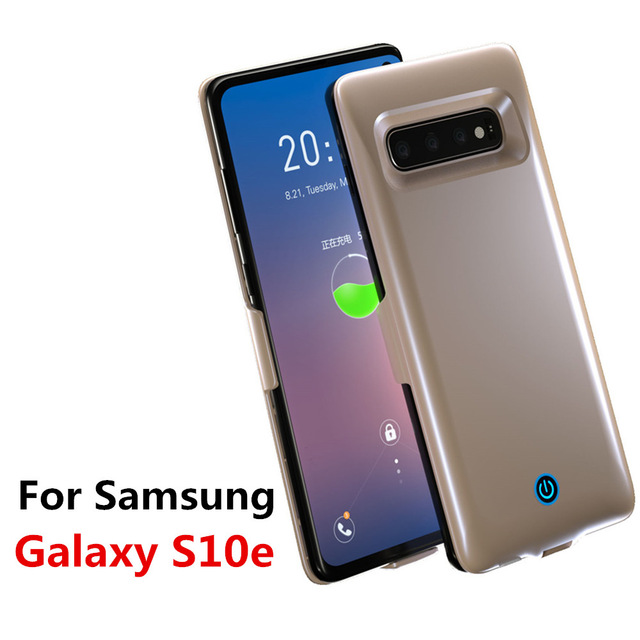 NTSPACE 6000/7000mAh External Phone Power Case For Samsung Galaxy S10 Portable PowerBank Backup Battery Charger Cover: Gold for S10e