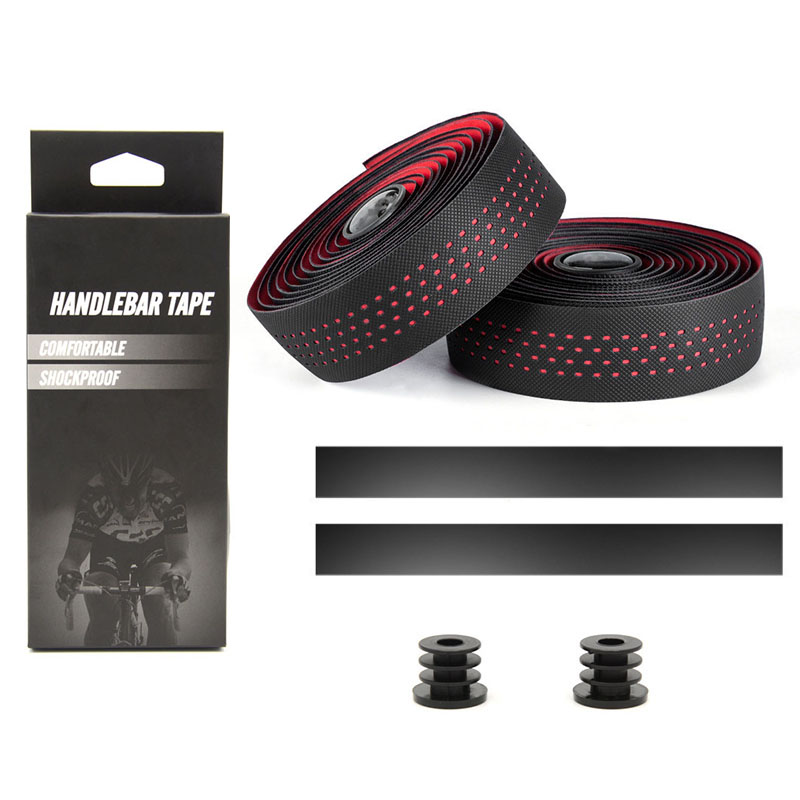 Dode Vlieg Fiets Bandjes Hoeken Strapping Pu Leer Bar Bandjes Road Stuur Bandjes Ademend En Zweet-Absorberende Bar Bandjes: Red