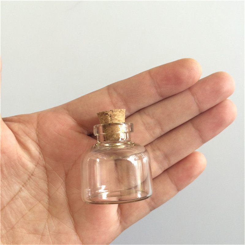 Mini botellas de vidrio vacías, frascos de botellas de vidrio transparente, frascos de 30x30x10mm, 24 unids/lote, , , 10ml