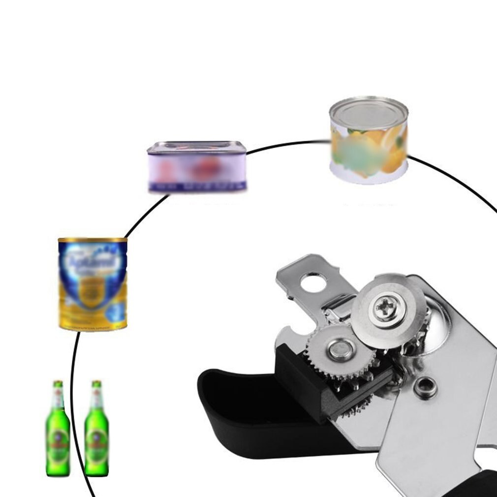 Safety Can Opener Fda Cross-border Black Multifunctional Stainless Steel Can Exquisitely Durable