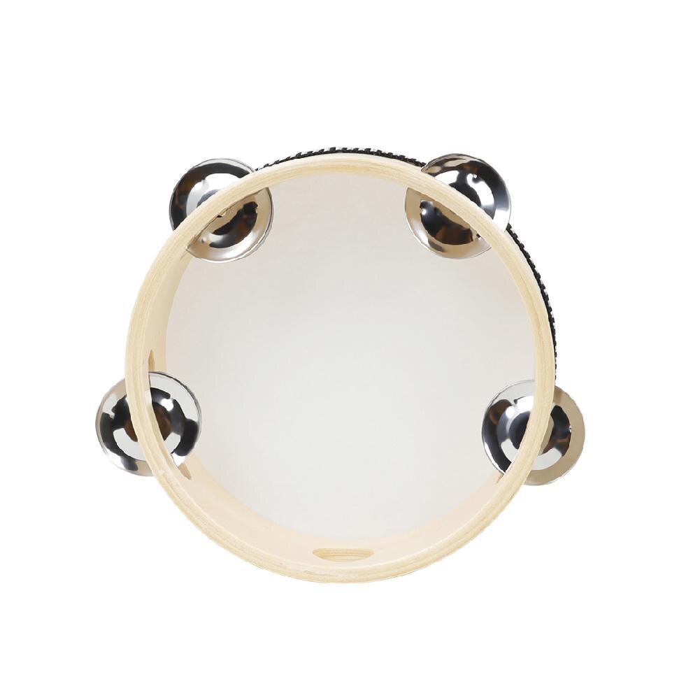 5 Pcs/set Sy-71 Musical Instruments Set 6-Inch Black Lamb Chop Tambourine + 1 Pair of Yellow Sand Eggs Musical Instruments Set