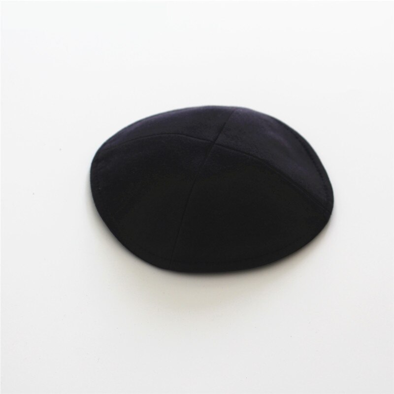 Sort kippah jødisk solid beanie hat 16cm kipot kippot jødisk kasket: Default Title