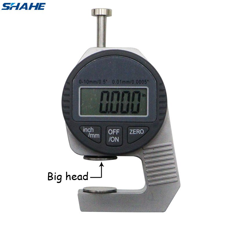 Shahe – mini jauge d'épaisseur numérique Portable et précise, testeur micromètre épaisseur grande tête 0-12.7mm