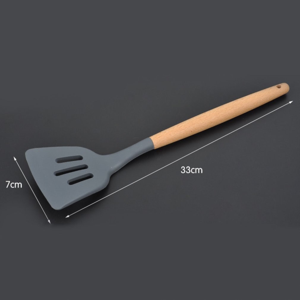 Siliconen Houten Handvat Keuken Set 8 Stuk Non-stick Spatel Tool Set Kookgerei Keuken Gebruiksvoorwerp Set