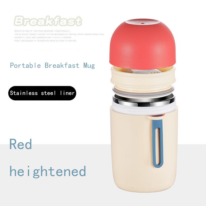 Boîte à déjeuner Thermos de 580ml, conteneurs de soupe alimentaire portables en acier inoxydable, flacons sous vide, boîte à déjeuner pour enfants: Red-580ML304-Sticker