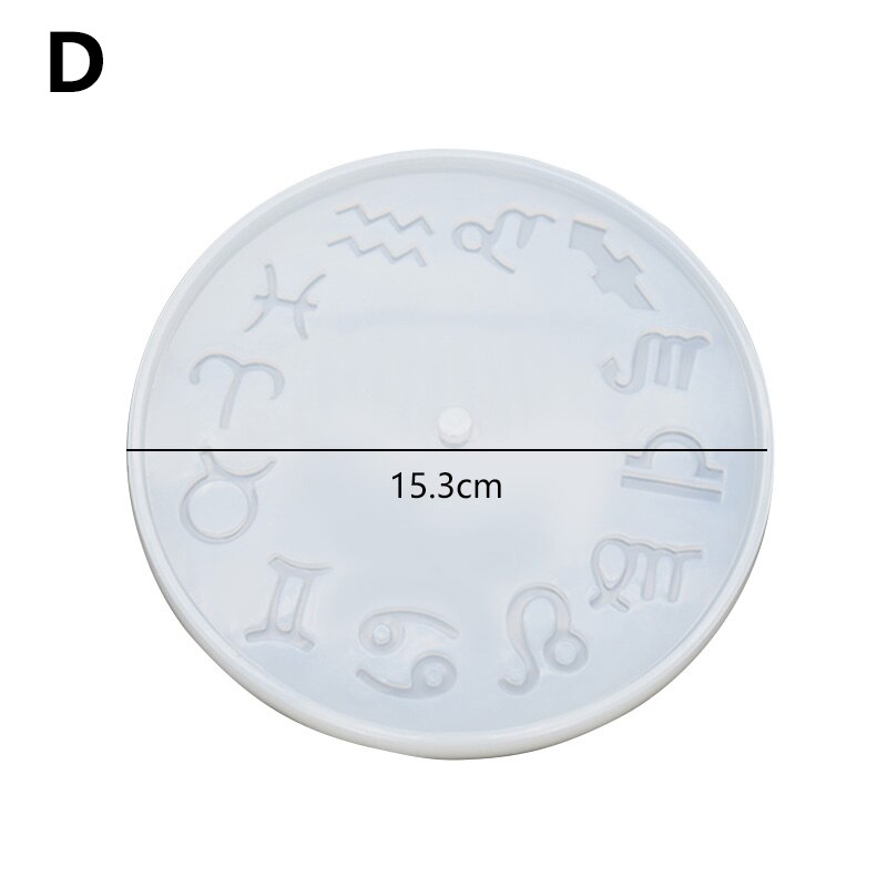 Diy Silicone Klok Mold Epoxyhars Tray Mold Klok Craft Maken Sieraden Accessoires Klei Cement Silicon Klok Mould Ronde: 4