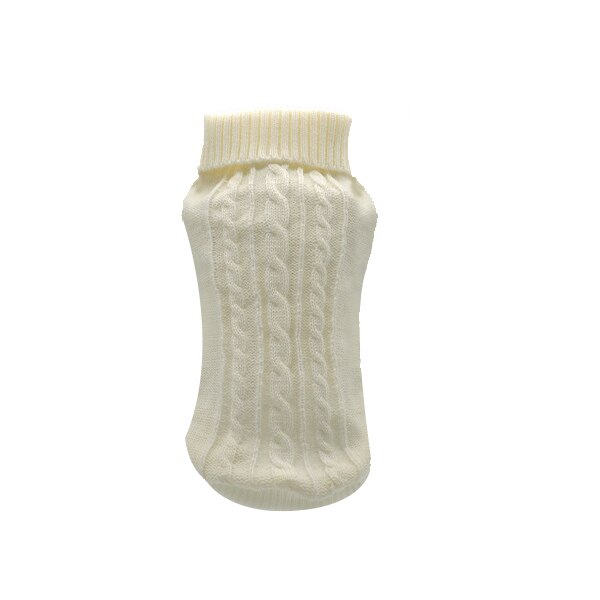 Kæledyr hund kat tøj vinter efterår varm kat strikket sweater trøje hvalp mops frakke tøj pullover strikket skjorte killingetøj: Hvid / Xs