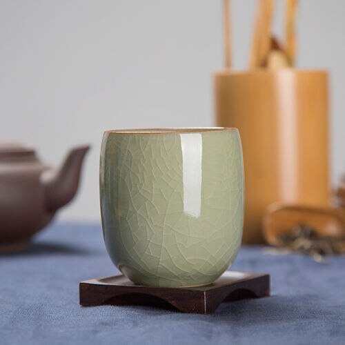 [storhet] longquan celadon tekopp longquan celadon tekopp japansk q kontorsglas keramisk kopp glas tekopp 160ml: B