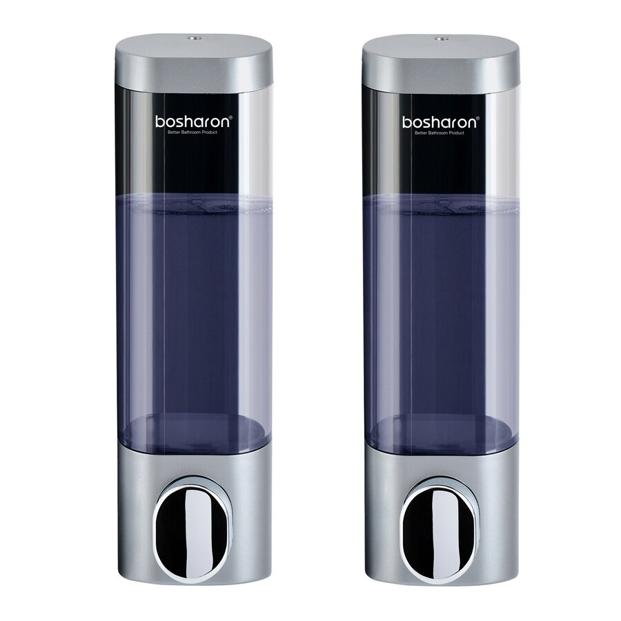 Kitchen Soap Dispenser 300ml Dish Soap Container Bathroom Accessories Wall Mounted Shower Shampoo Dispensers 4 Colors Available: 2 pieces Silver