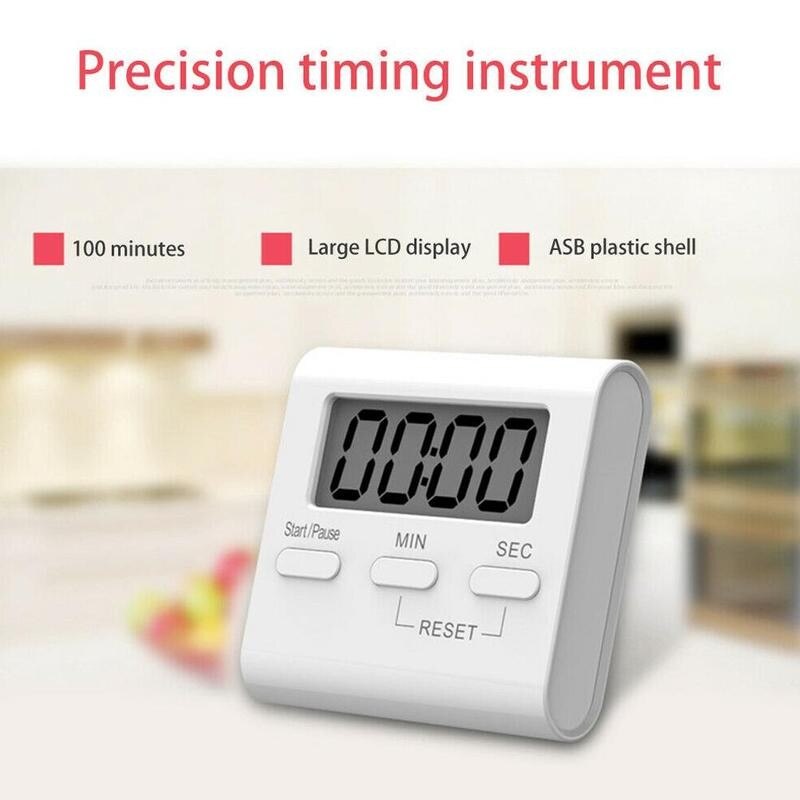 1pc LCD Digital Kitchen Countdown Timer Stopwatch Alarm with Kitchen Alarm Stand Cooking Timer Practical Clock U3V0