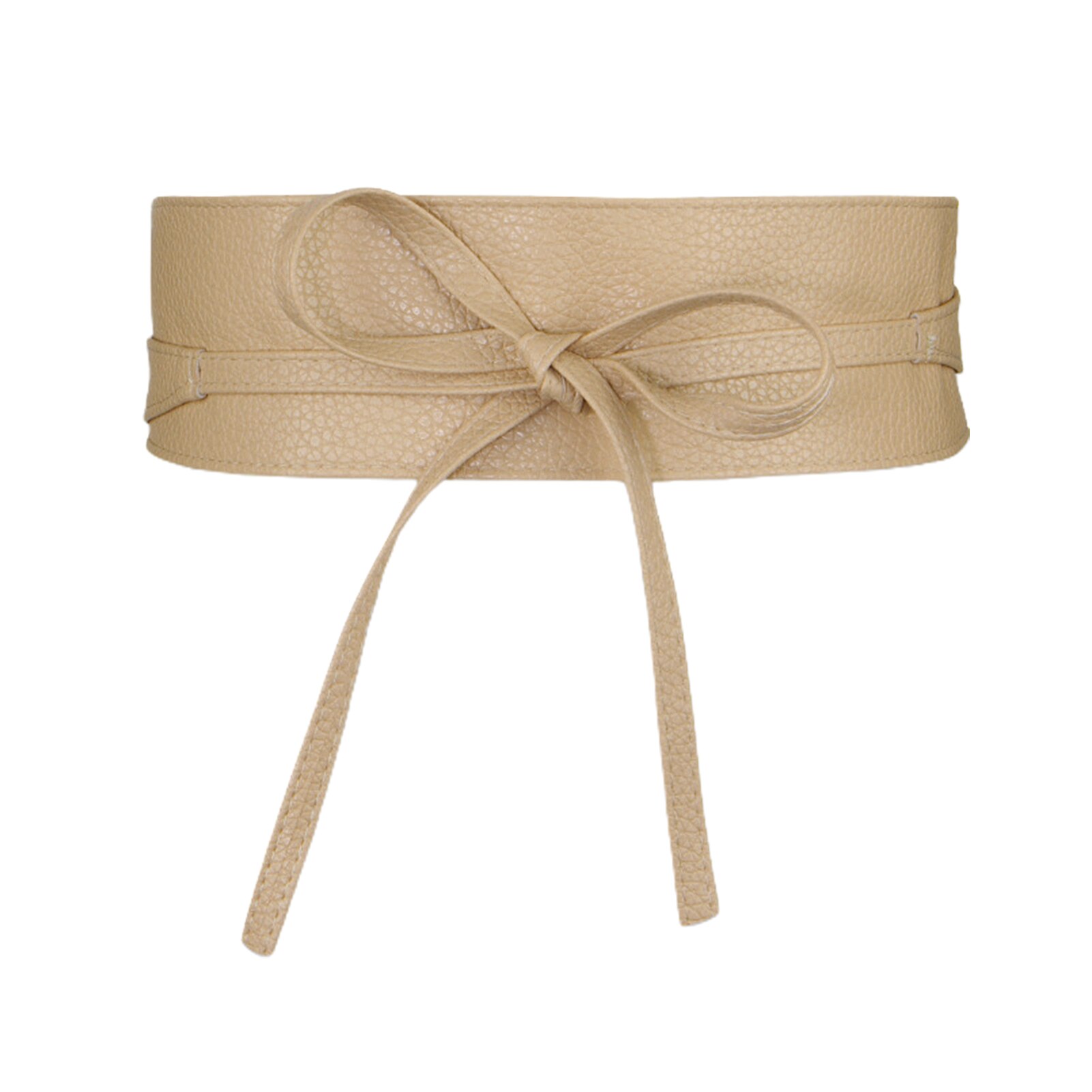 Dress Decor Wide Wrap Around Belt Corset Clothes Accessories Delicate Bowknot Tie Women Waistband Lightweight PU Leather: Beige