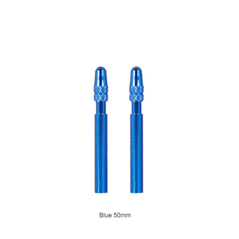 1 Paar 50Mm 60Mm Fiets Presta Ventiel Extender W/ Cap Cnc Aluminium Geanodiseerd F/V extension Voor Vaste Racefiets Velgen: 1Pair Blue 50MM