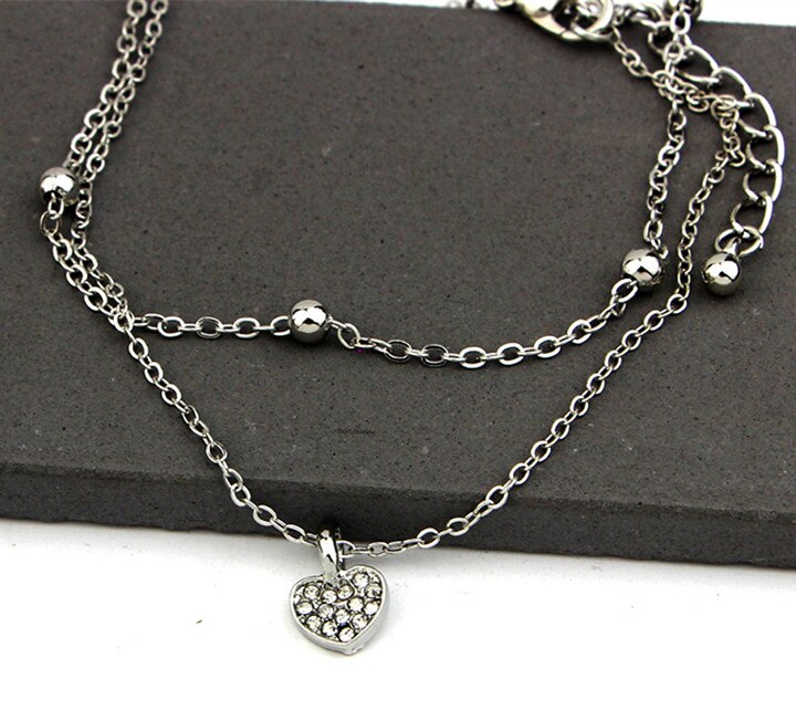 Simple Heart Ankle Layering Pendant Anklet Foot Jewelry Summer Beach Anklets On Foot Ankle Bracelets For Women Leg Chain: Peach Heart