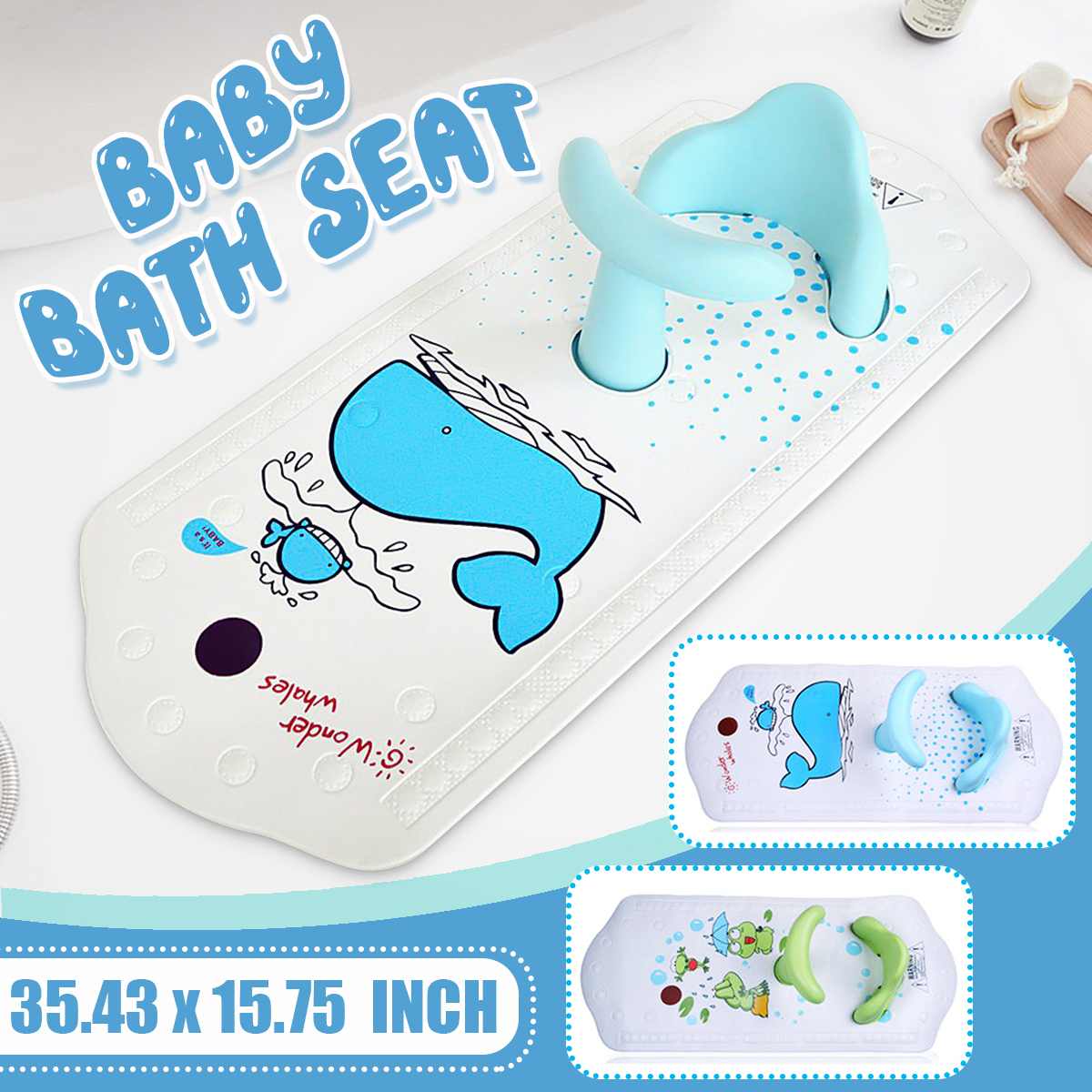 Tapis de bain bébé avec siège de douche bébé coussin de baignoire Support arrière antidérapant sécurité confortable chaise bébé siège de bain