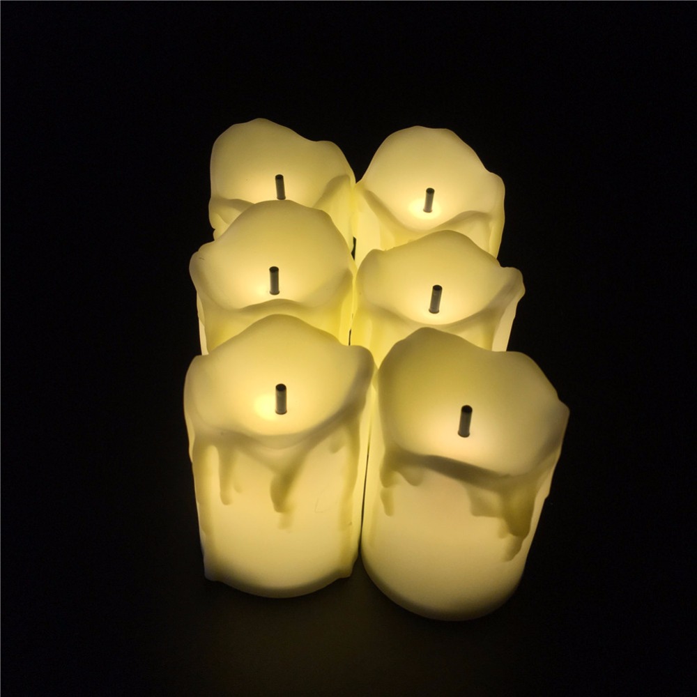 Set of 12 Warm White Big Votive Candles Flameless LED Electric Battery Powered Tealight Candles Wedding Decorative