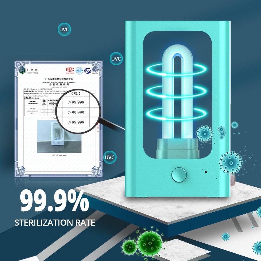 UVC Germicidal Lamp Portable UV Sterilizer Ultraviolet Disinfection Light Lamps UVC Sterilizer Germicidal Bulbs UVC Quartz Lamp