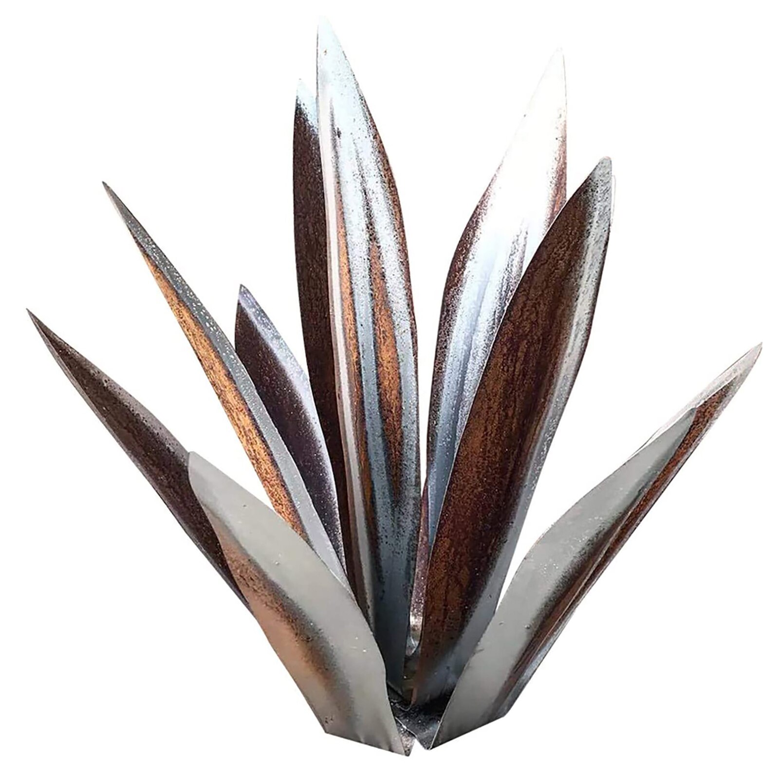 Rustic Tequila Plant Sculpture, Hand Painted Metal Agave Ornaments, Iron Art Decor Figurines for Garden Yard Lawn Patio Outdoor: Silver
