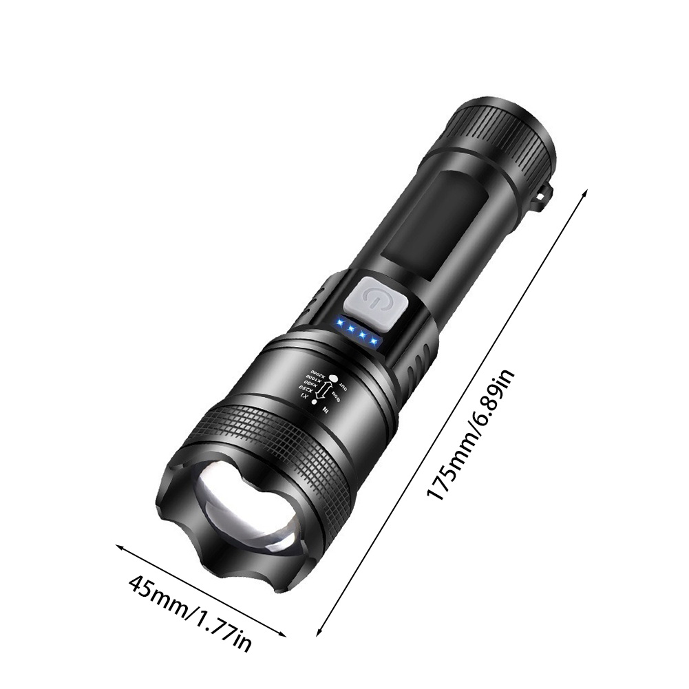 Xhp 50 håndholdt led-lommelygte 2500 mah kraftfuld led-lommelygte 300lm super klare lommelygter mobil powerbank til camping vandreture