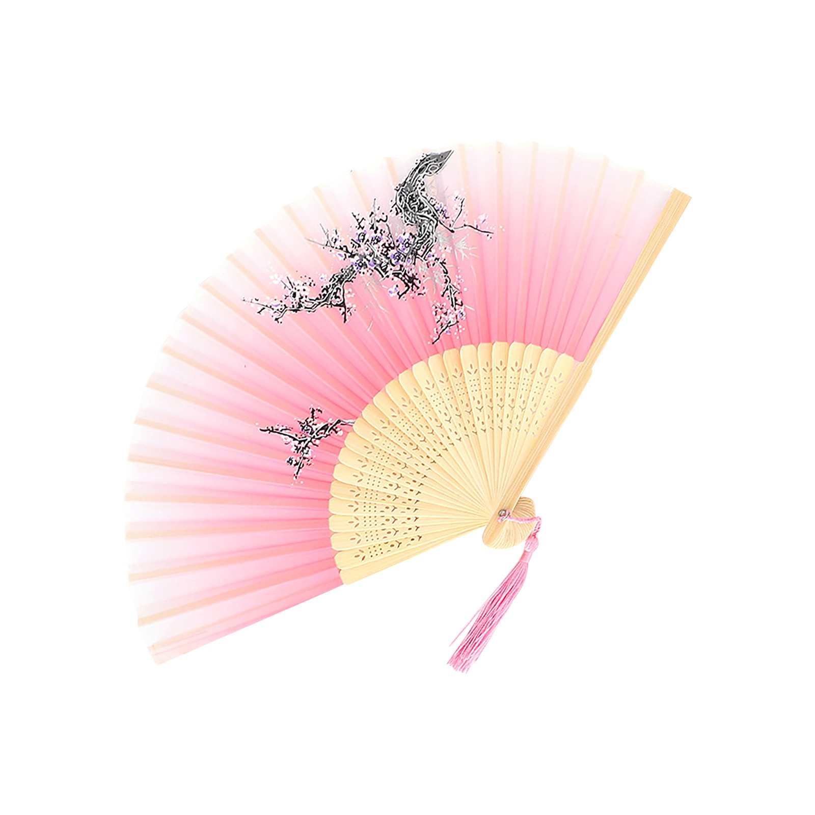 Abanico antiguo Abanico chino Abanico plegable antiguo Abanico de baile Abanicos de mano antiguos Artesanías decoradas Hanfu para fiestas de Halloween Artesanía: Chocolate
