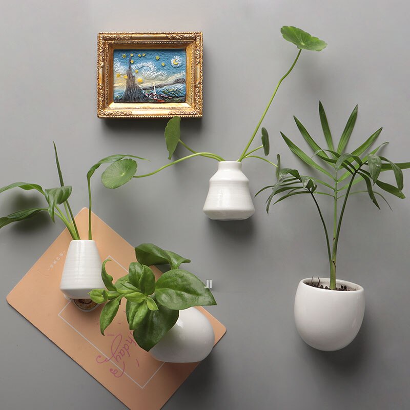 pentola di Fiore di ceramica Frigorifero Magneti Fiore Decorativo Vaso di Magneti Frigo
