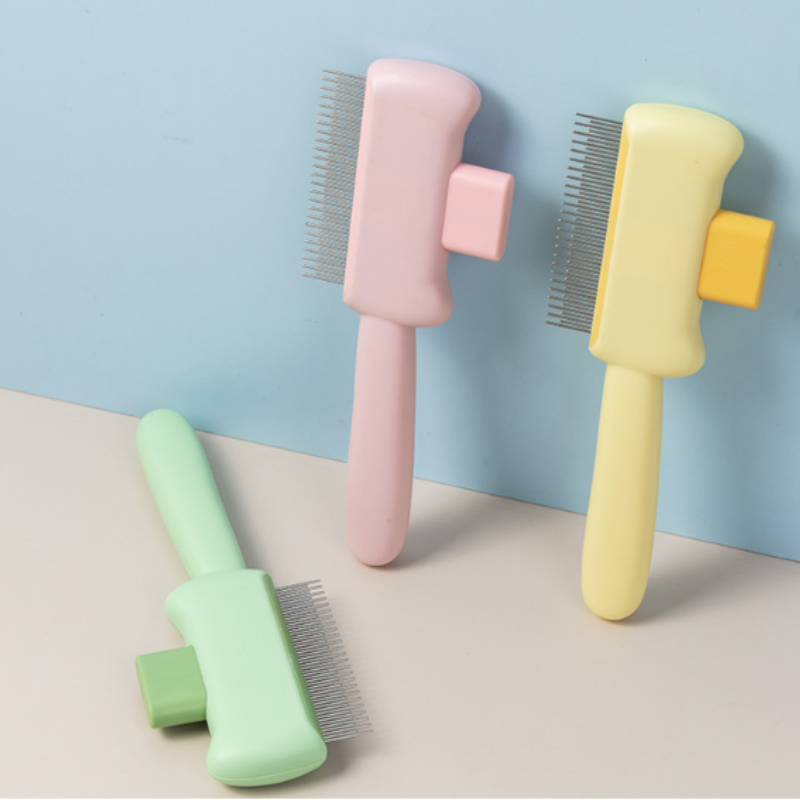 Cats Brush For Short Long Hair Massaging Deshedding Tool With Release Button Pet Grooming Comb Detangling Furs Removal