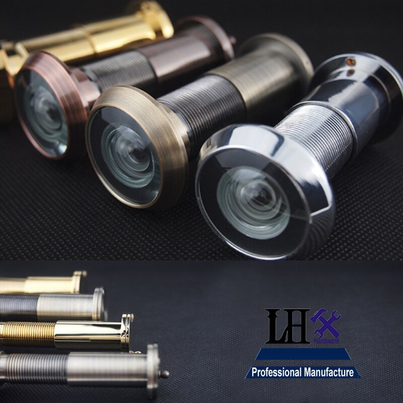 XY161 Brass Door Viewer Peep Hole 200 Degree for Home Security Women Baby Safety 4 Color Spyhole 35-54mm Thickness Door a