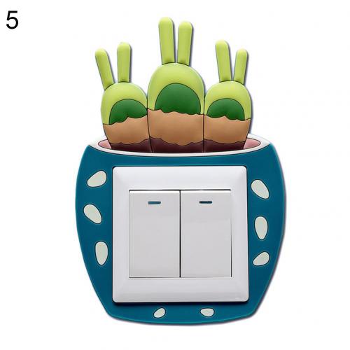 Silicone 3D Switch Sticker Luminous Cactus Wall Switch Stickers DIY Wall Decal Wall Sticker Wall Decor Stickers Home Decor: 5