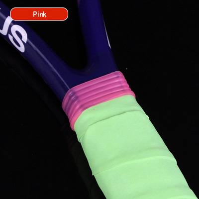 1 sztuka rakieta tenisowa rakieta Fix pierścień paletka do badmintona uchwyt rękojeści pierścień rakieta zespół Overgrip Protector Sport: Różowy