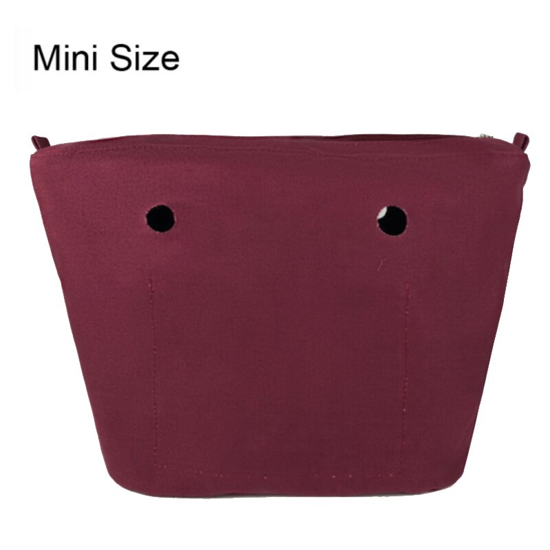 Mini Size Solid waterproof Insert Lining inserts for O bag Obag Mini Pocket women handbag accessories: Wine Red Mini